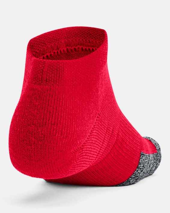 Adult HeatGear® Lo Cut Socks 3-Pack in Red image number 2